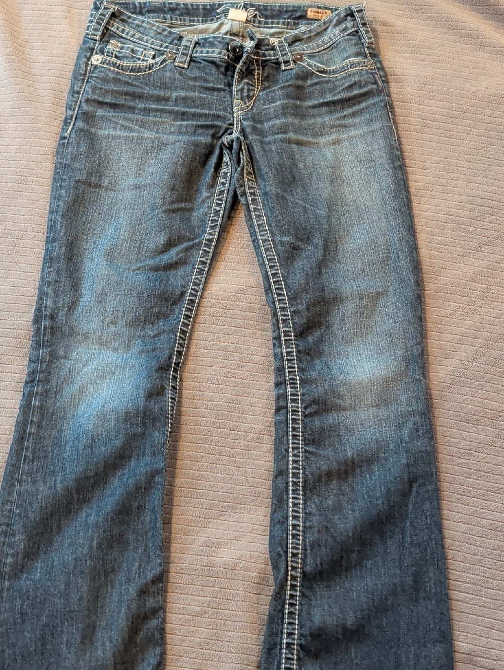 Silver Jeans Women's Dark Blue Wide-Leg Flare Jeans